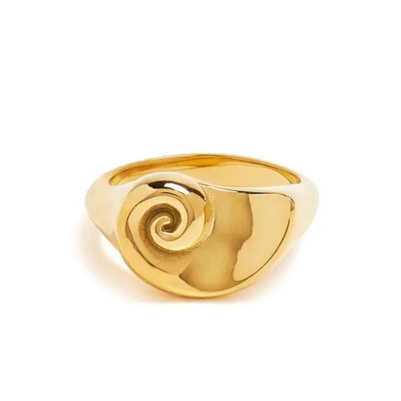 Jenny Bird Gold Lucille Signet Ring - size 3 - Picture 2 of 7